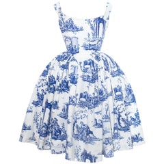 Vintage Vivienne Westwood Toile de Jouy corseted dress with pannier, ss 1996