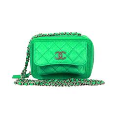 Chanel Python Vibrant Lime Green Small Compartment 2015 Cross Body Bag