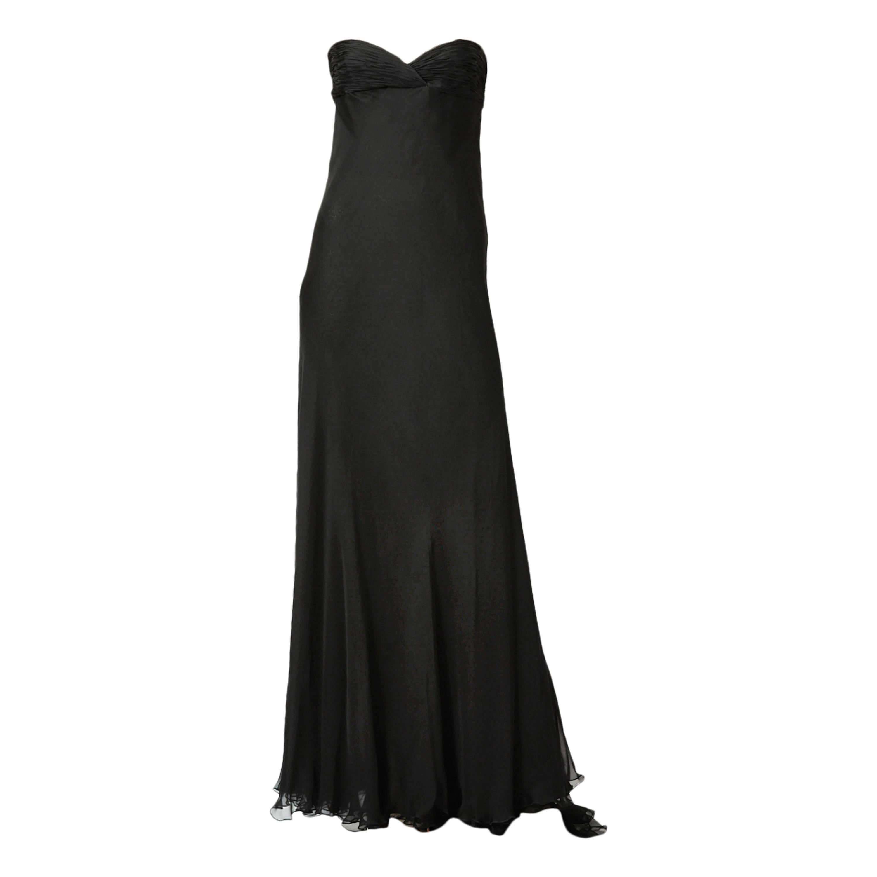 Valentino Strapless Chiffon Gown With Train