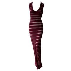 Gianni Versace Striped Sheer Panel Dress Fall 1993