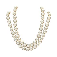 Earl 1980's Chanel Double Strand Pearl Necklace 5