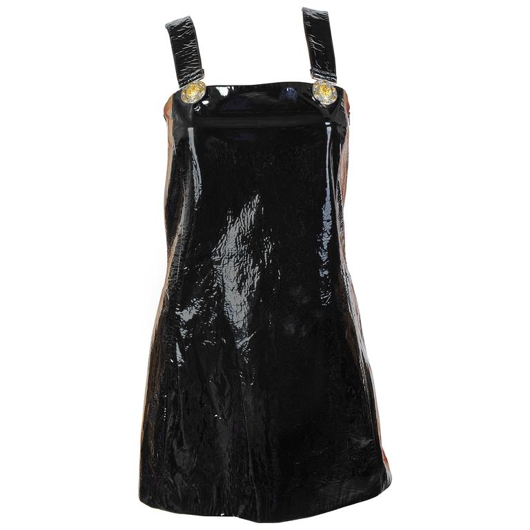 new versace versus black patent leather mini dress at 1stdibs new versace versus black patent leather mini dress at 1stdibs
