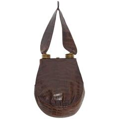 Rosenfeld Rare 1940s Alligator Wristlet Bag 1