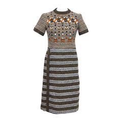 1960s French Haute Couture Jacques Reval Embellished Boucle Dress 3