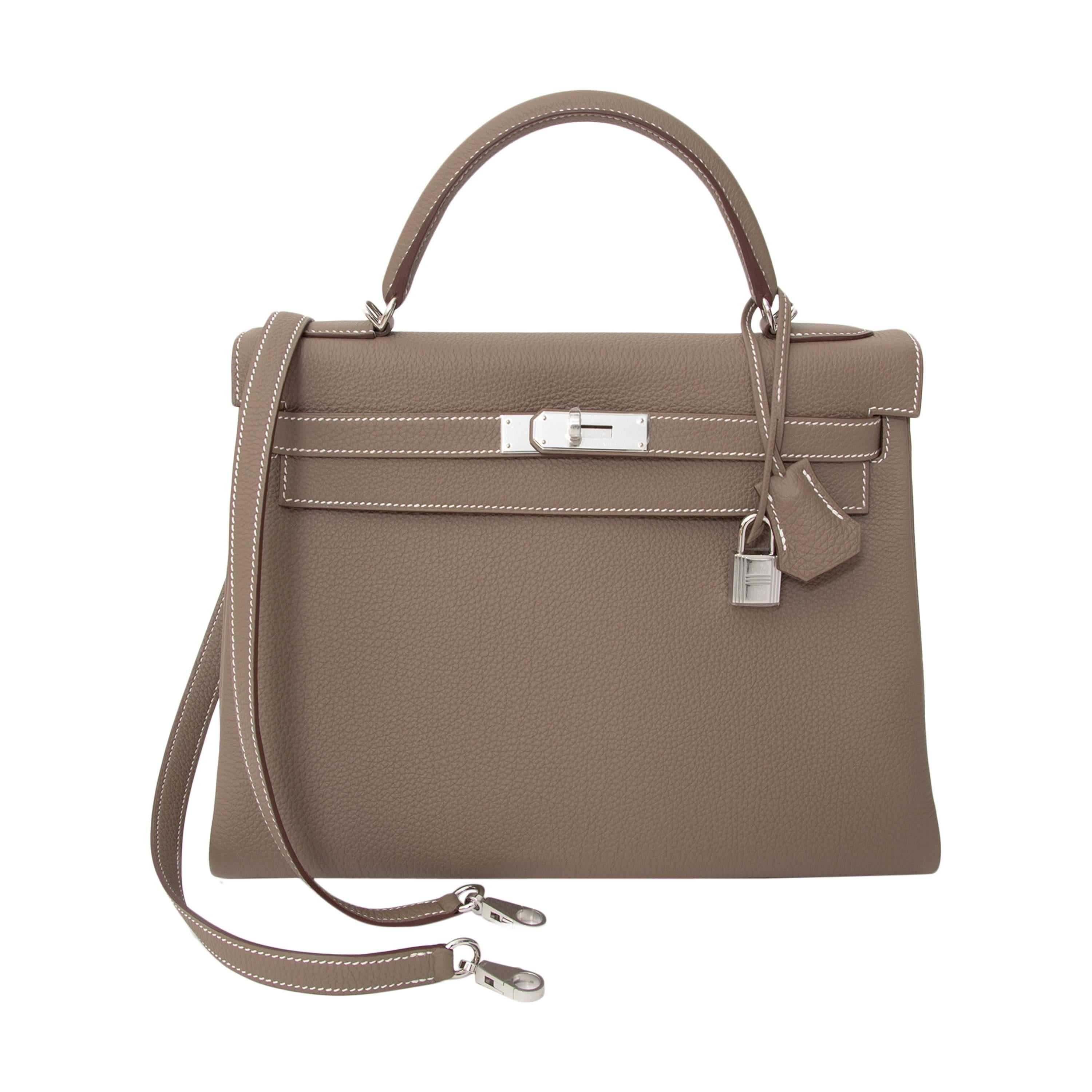 Brand New Hermes Kelly 32 Etoupe Togo 