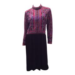 Black and Floral Leonard Dress - 1960's 8