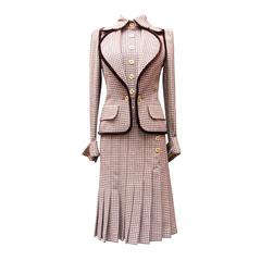 Fall 2004 Jean-Louis Scherrer Houndstooth Dress and Jacket Ensemble 8