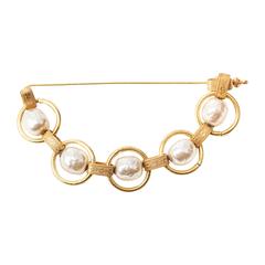 Miriam Haskell Baroque Pearl and Chain Stickpin