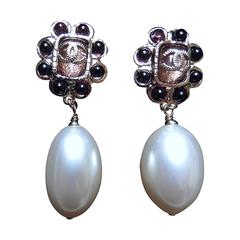 Chanel ✿*ﾟ *SO BEAUTIFUL*  Oversized Resin French Plum Coloured Pearl  Earrings 