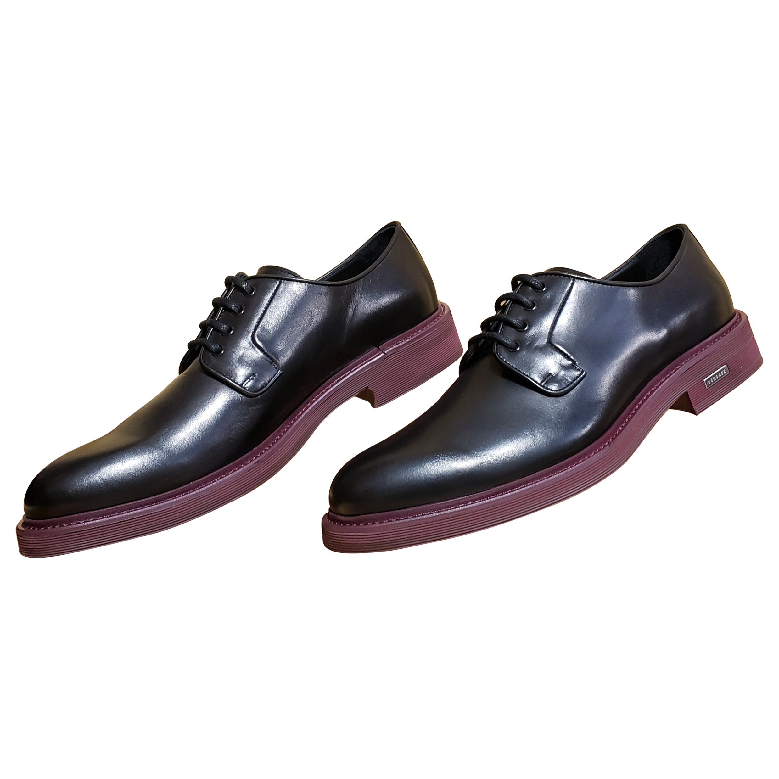 burgundy versace loafers