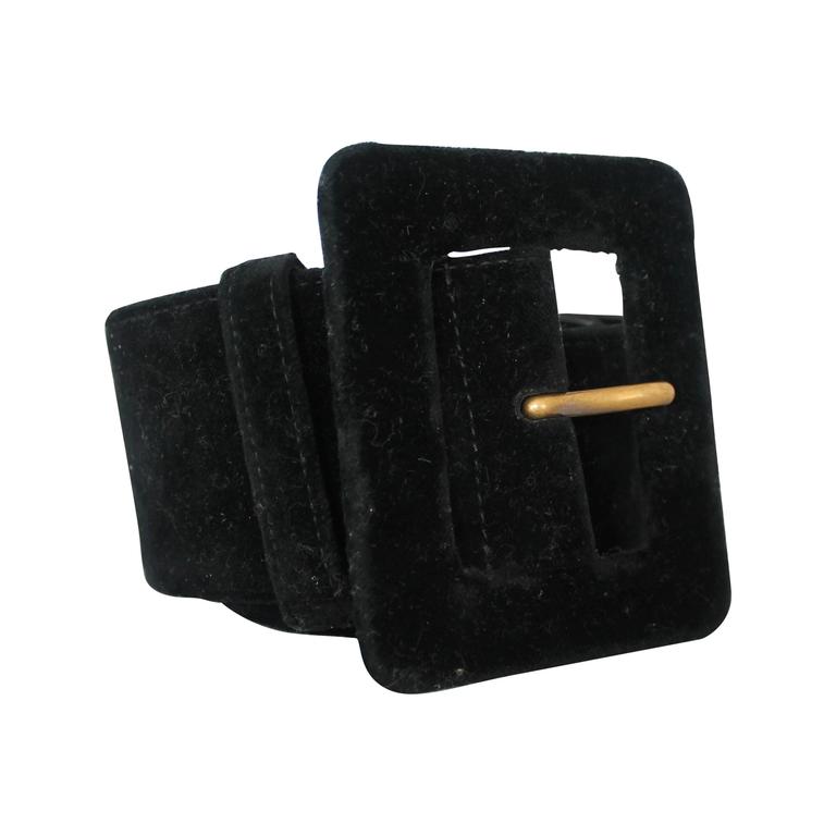 Vintage Yves Saint Laurent black velvet belt Belt Yves Saint Laurent Black size 90 cm in Velvet - 13676402 main image 3