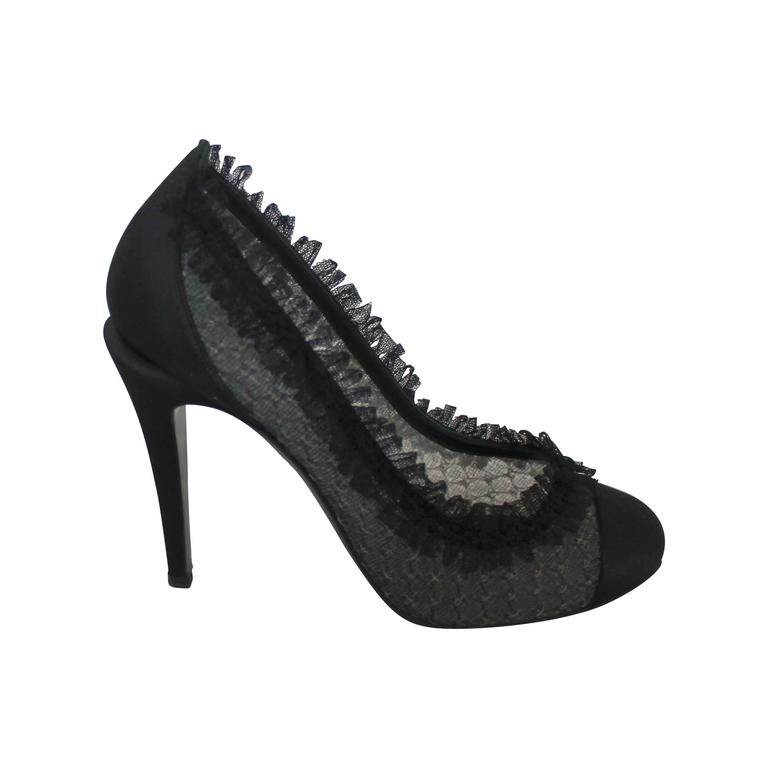 sheer lace pumps