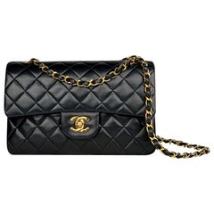 Vintage Chanel Black Small Classic Double Flap Bag