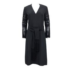 Exceptional 1940s British Couture Black Silk Cocktail Dress by Rahvis 5