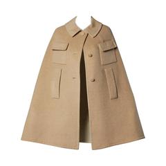 Lord & Taylor Vintage 1970 Cachemire doux + laine Camel Cape Coat