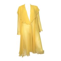 Loris Azzaro Yellow Silk Sheer Jacket Size 2 / 4.