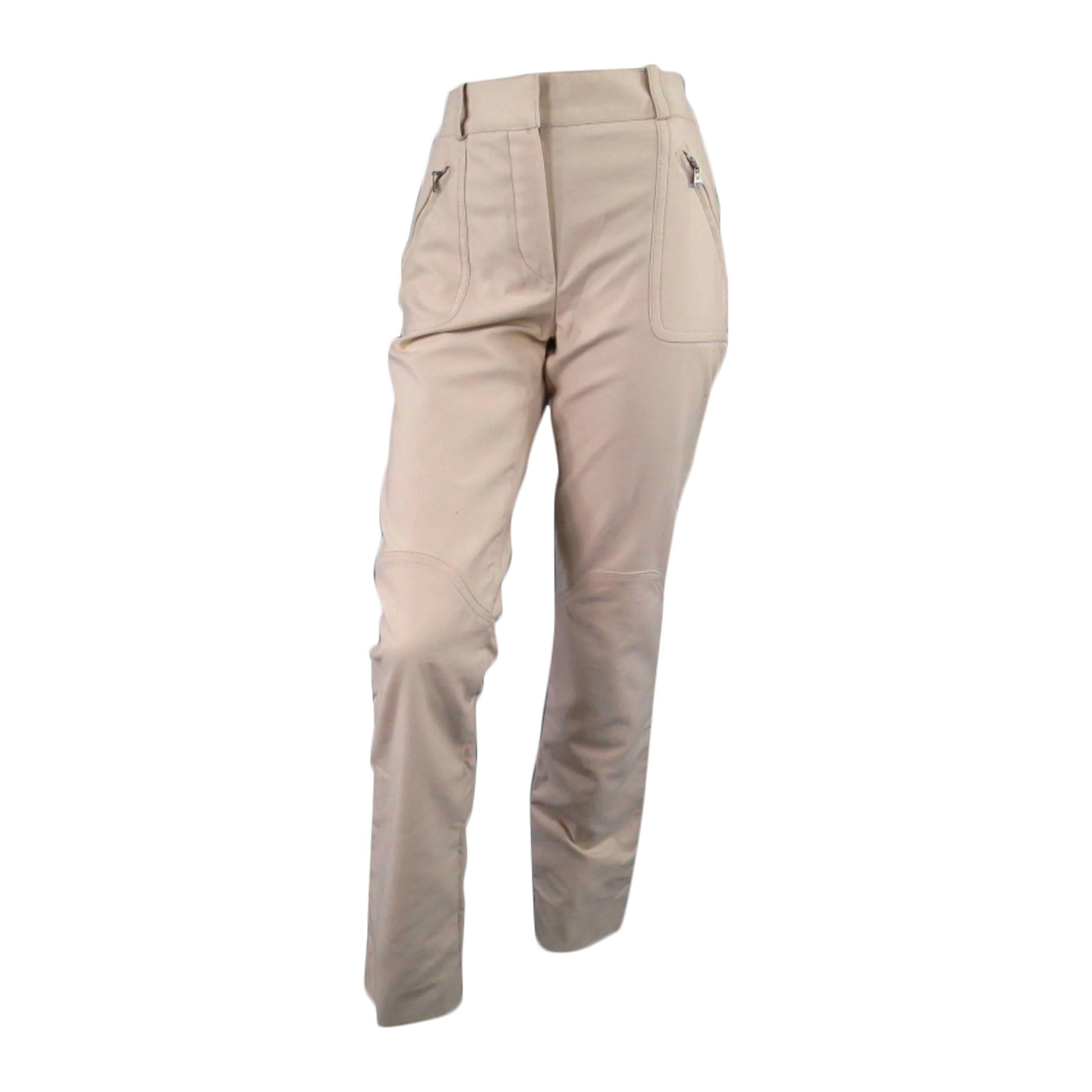 LOUIS VUITTON Size 6 Khaki Cotton Riding Dress Pants