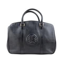 FENDI Italian VINTAGE Blue Leather SATCHEL Handbag PURSE w/ JANUS Head 7