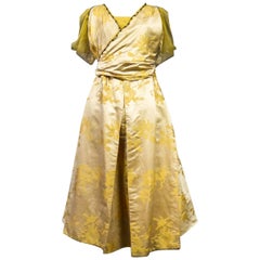 Vintage A Damask Satin Ceremonial  Dress  By Rosa C. Korn - USA Circa 1915