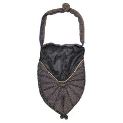 Art Deco Reticule Purse  in taffeta and beads- France Circa 1925