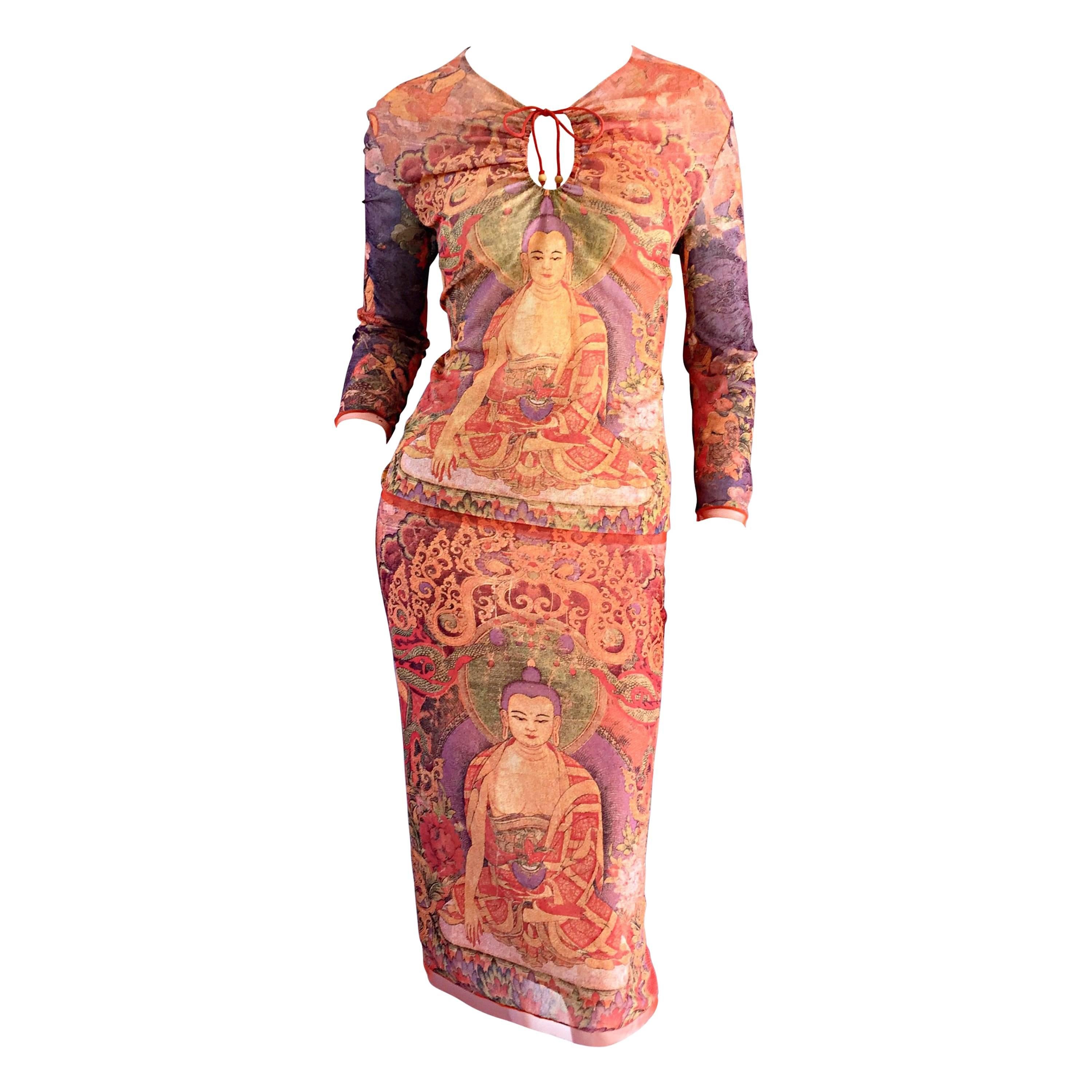 Vintage Vivienne Tam Super Rare Buddha Collection Two - Piece Dress Set