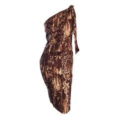 Oscar de la Renta Resort 2009 Runway One Shoulder Silk Toga Dress BNWT $2.K 3