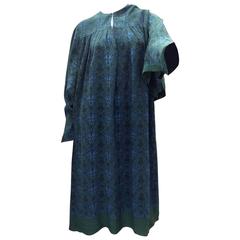 Vintage Schiaparelli Silk 1970's Caftan Dress - Rare 