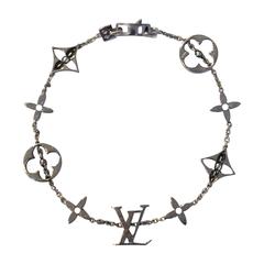 Louis Vuitton White Gold Monogram Charm Bracelet