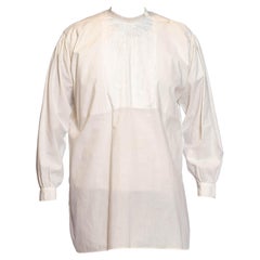Victorian Off White Organic Cotton & Linen Mens Hand Finished Shirt