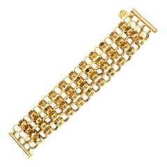 Givenchy Chain Gold Plated Link Cuff Bracelet Vintage