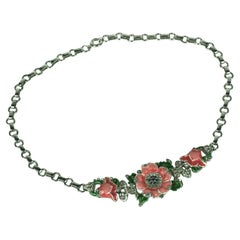 Trifari-Emaille-Blumen-Halskette „Rue de la Paix“, Alfred Phillipe