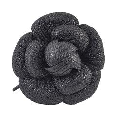 Rare Chanel Woven Straw Flower Brooch