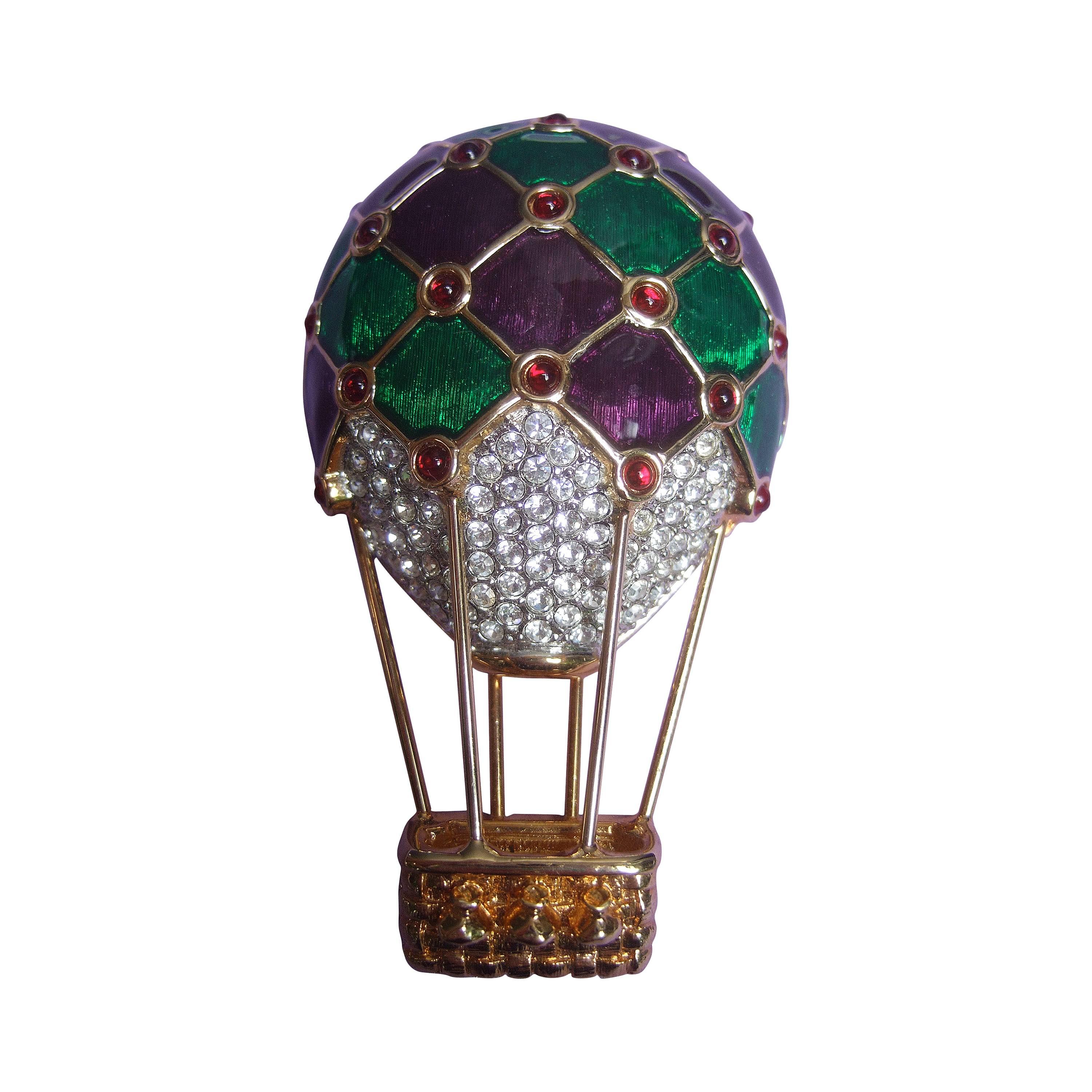 Elegant Jewel Encrusted Balloon Brooch by Swarovski c 1990s at 1stDibs
