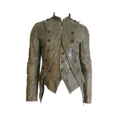 JOHN GALLIANO Men's calfskin leather french infantry-style jacket