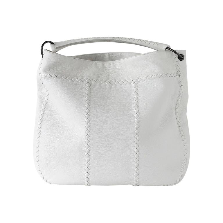 BOTTEGA VENETA Bag White Hobo Tote Carry by Hand or Over Shoulder For Sale