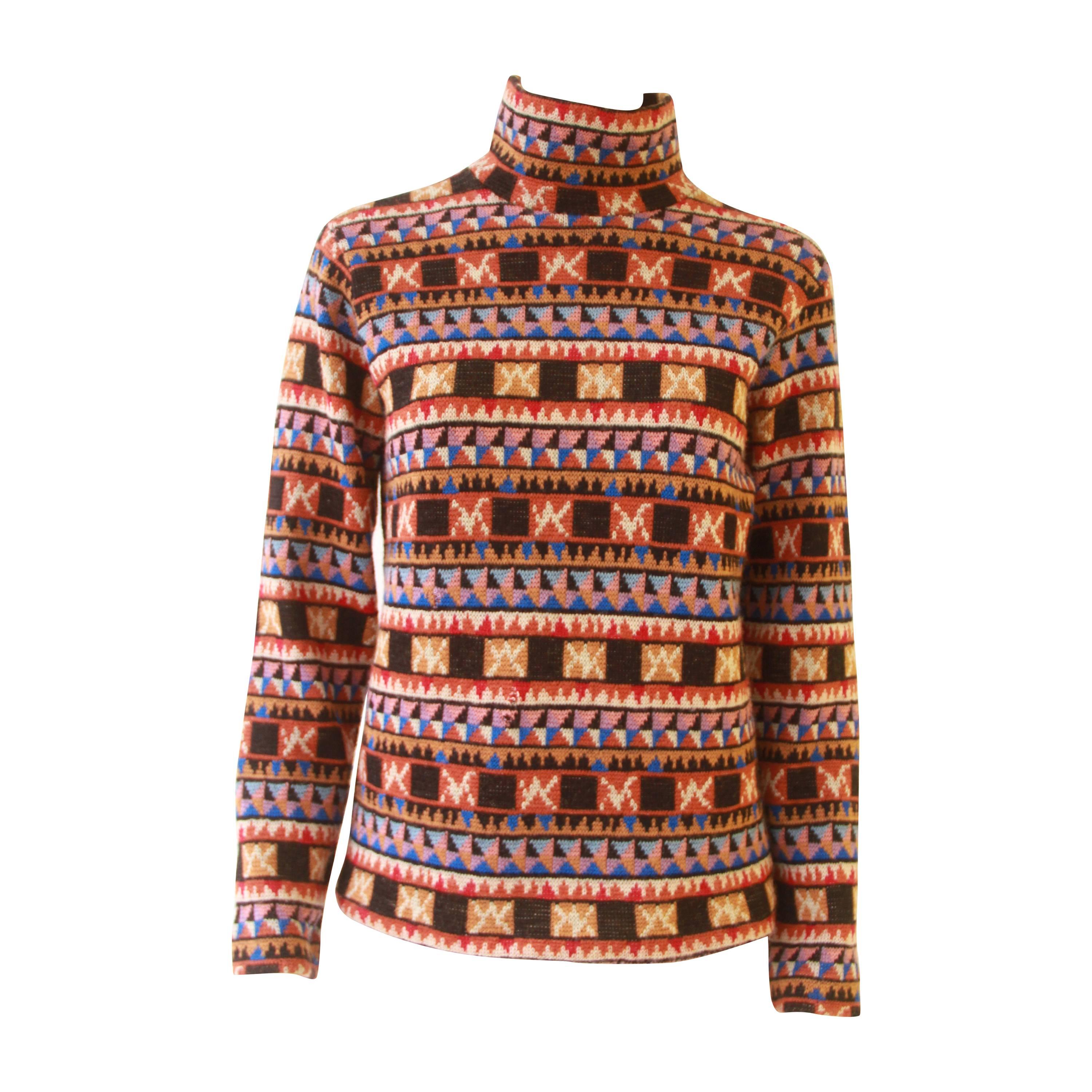 Important Bill Gibb Kaffe Fassett Sweater Byzantine Collection Fall 1976 For Sale