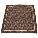 Pañuelo grande de seda floral marrón y beige Saldarini