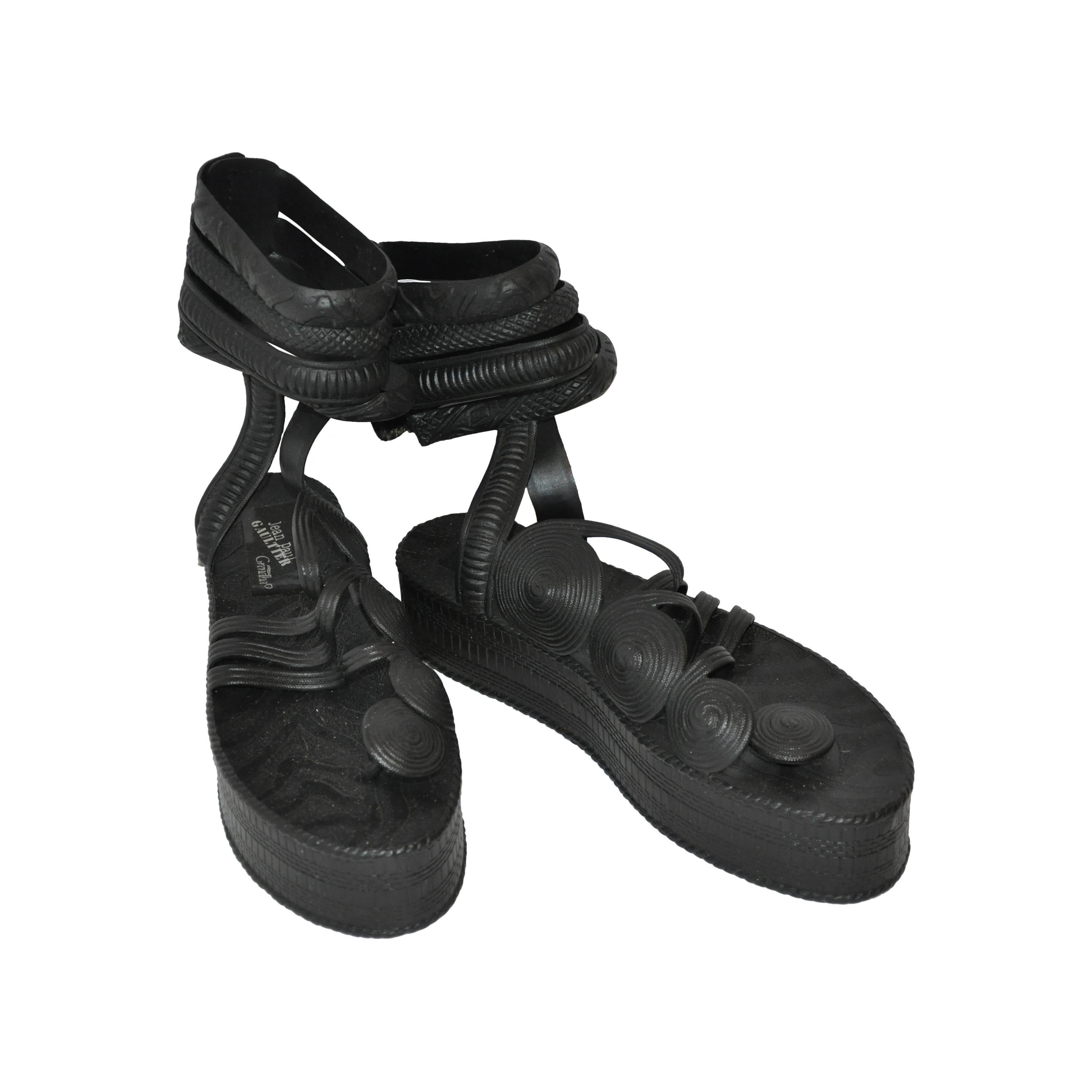 Jean Paul Gaultier Black Gladiator Sandals