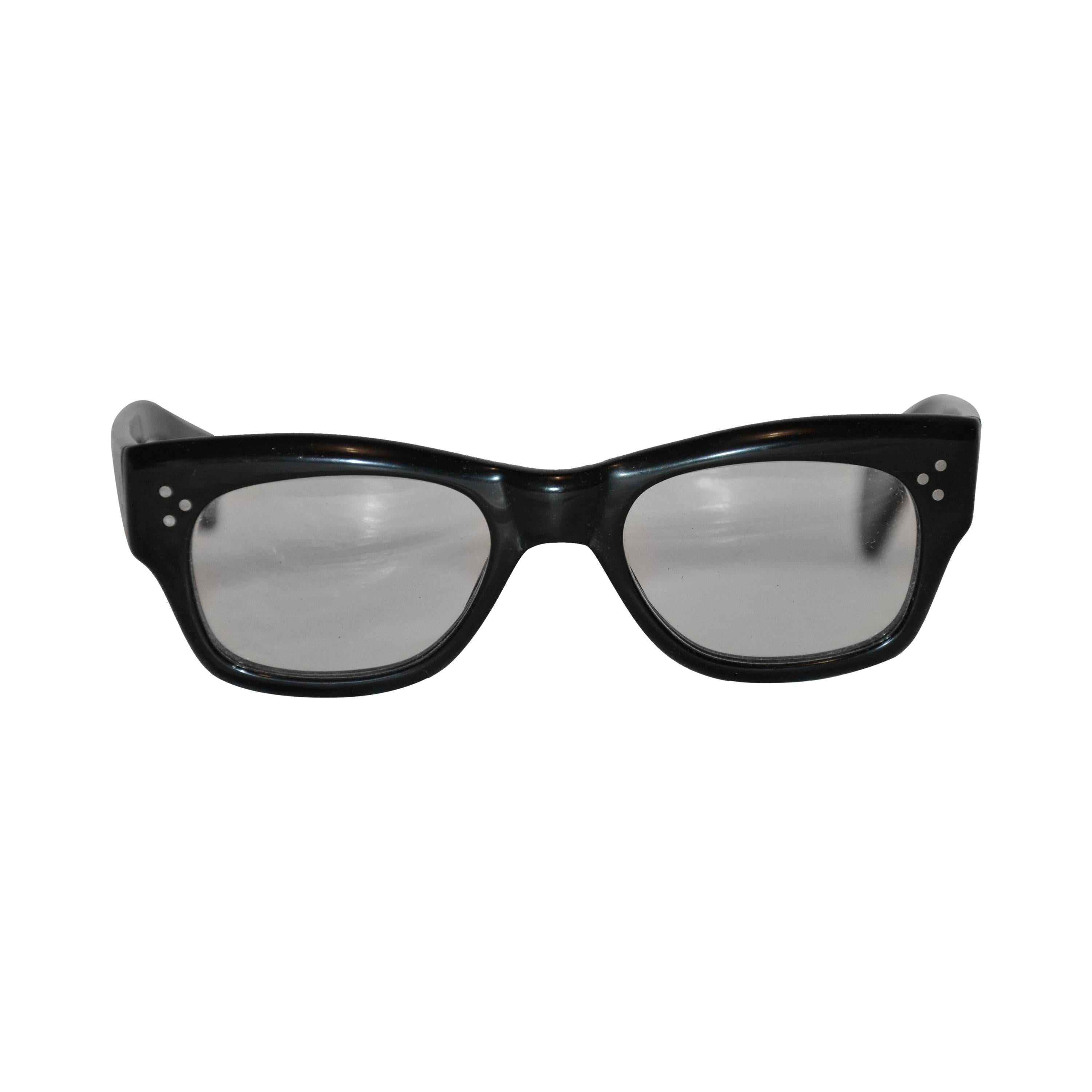 Christian Dior Thick Black Lucite with Brick Lucite Interior Sunglasses at  1stDibs
