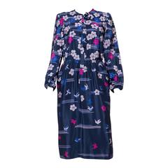 Gorgeous 1970s Lanvin Silk Printed Dress 6
