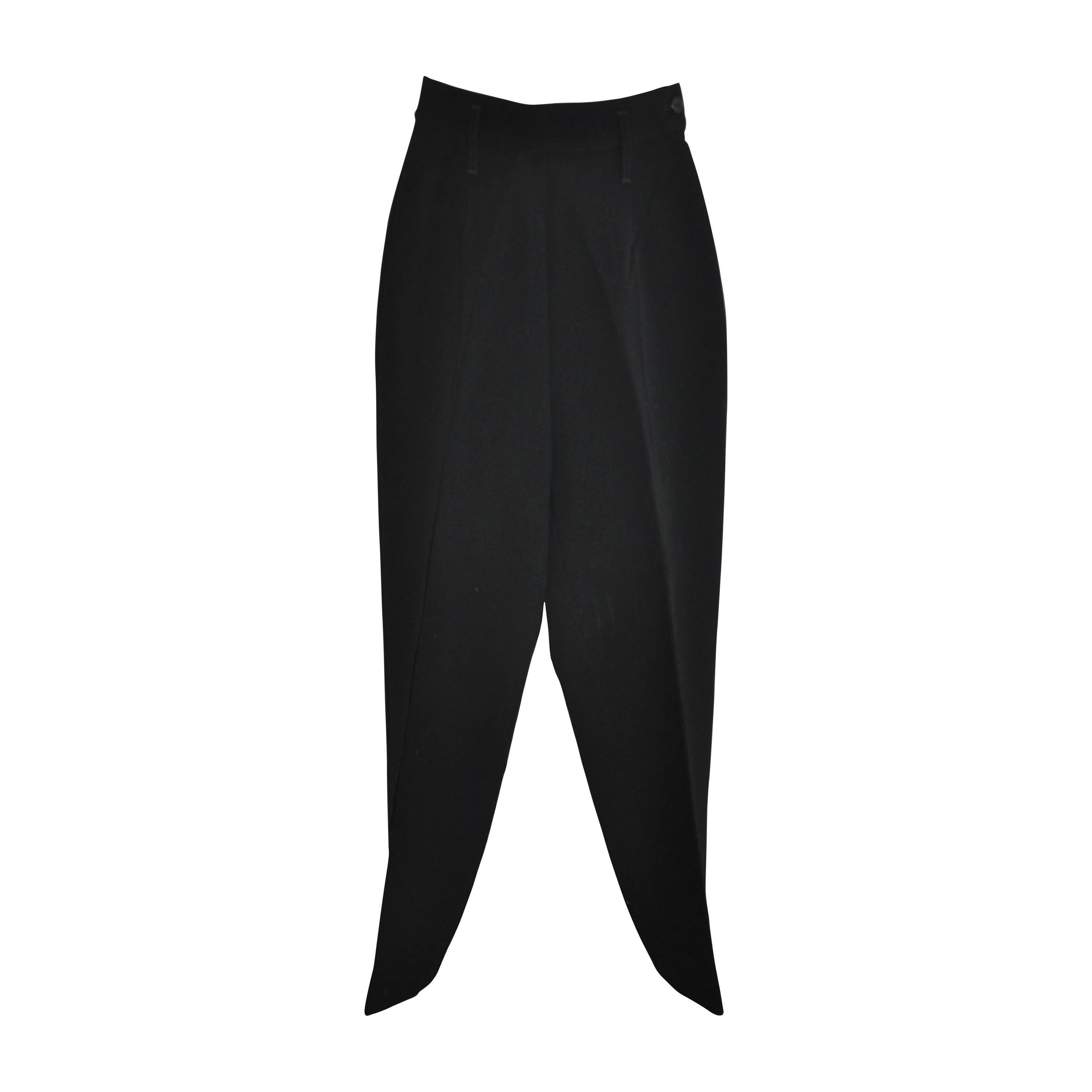 Jean Paul Gaultier Black Wool High-Waisted Trousers For Sale