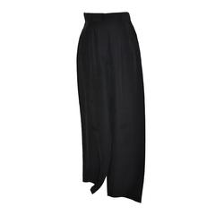 Vintage Georgio Armani "Boutique" Black Silk High-Waisted Trousers