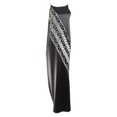 1990s Geoffrey Beene Charcoal grey silk dress 10