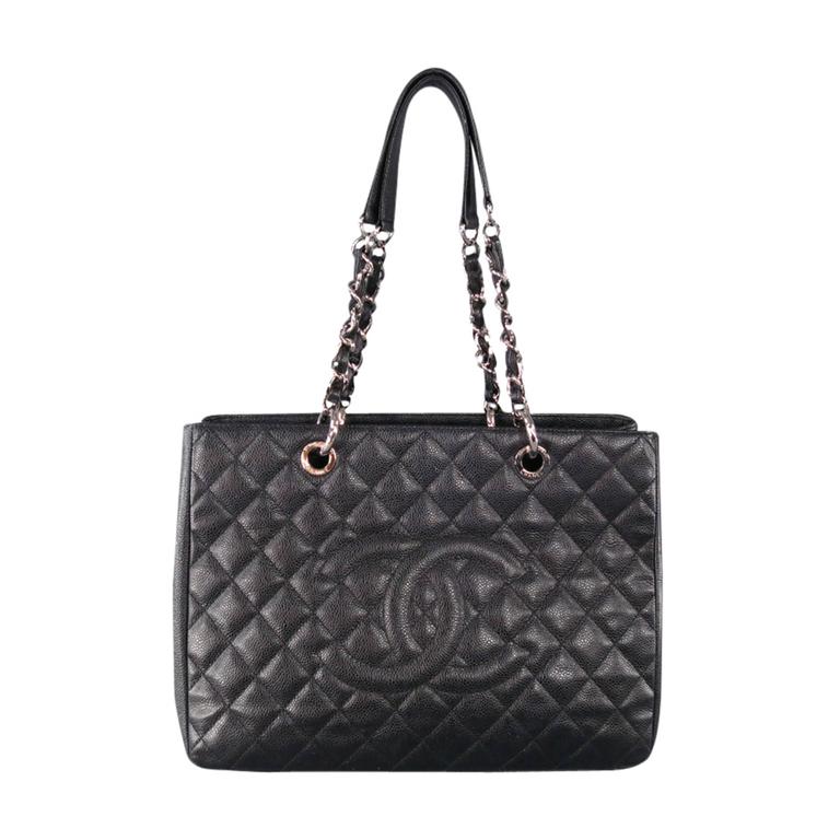 Chanel Black Leather Grand Per Quilted Chain Tote Bag At 1stdibs Chanel Black Leather Grand Per Quilted Chain Tote Bag For