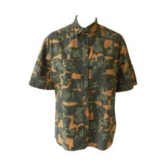Rare Azzedine Alaia Camouflage Printed Oversized Shirt 1980's