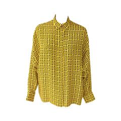 Gianni Versace Optical Silk Printed Shirt Fall 1991