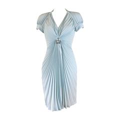 Thierry Mugler Sunburst Pleated Cocktail Dress with Piercing Ring Decoration 9