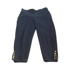HERMES pant black vintage riding 5 gold embossed ankle snaps 38 4 Rare 2