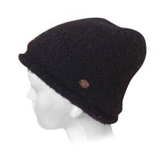 Vintage Early 1980s Chanel Cloche Hat in Black Boucle with Silver Thread