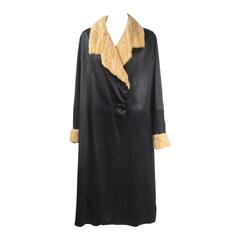 Stunning Edwardian Silk Ermine Fur Duster Coat 5
